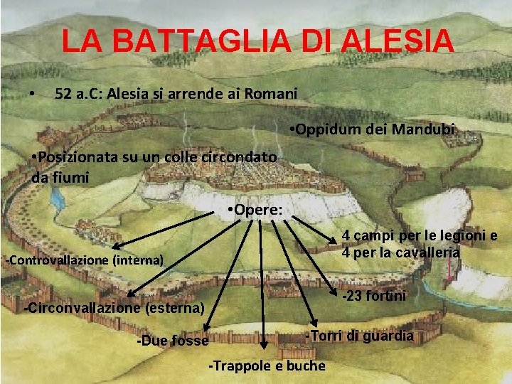 LA BATTAGLIA DI ALESIA • 52 a. C: Alesia si arrende ai Romani •