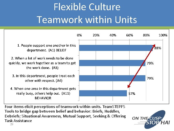 Flexible Culture Teamwork within Units Four items elicit perceptions of teamwork within units. Team. Flexible Culture Teamwork within Units Four items elicit perceptions of teamwork within units. Team.