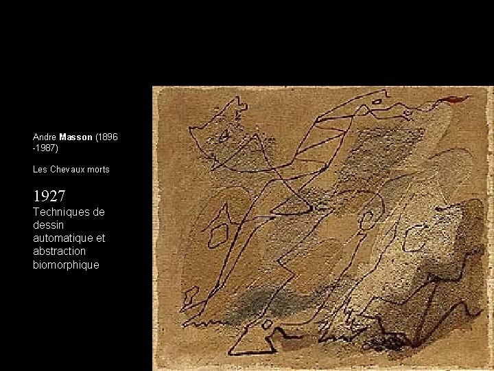 Andre Masson (1896 -1987) Les Chevaux morts 1927 Techniques de dessin automatique et abstraction