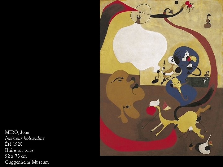 MIRÒ, Joan Intérieur hollandais Été 1928 Huile sur toile 92 x 73 cm Guggenheim