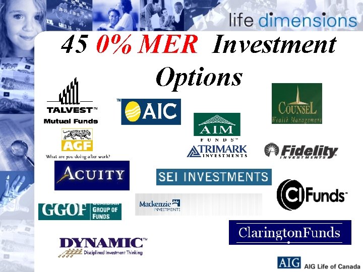 45 0% MER Investment Options 