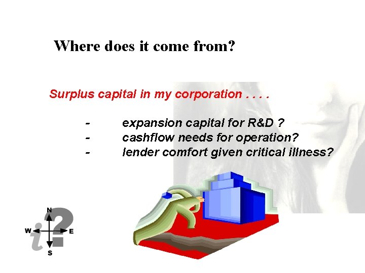 Where does it come from? Surplus capital in my corporation. . - expansion capital