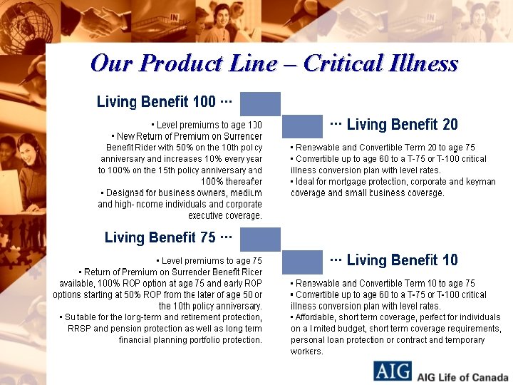 Our Product Line – Critical Illness 