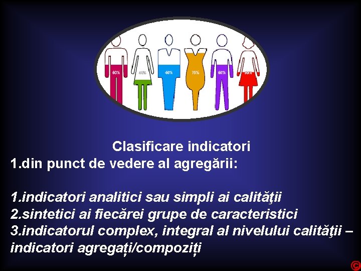 Clasificare indicatori 1. din punct de vedere al agregării: 1. indicatori analitici sau simpli