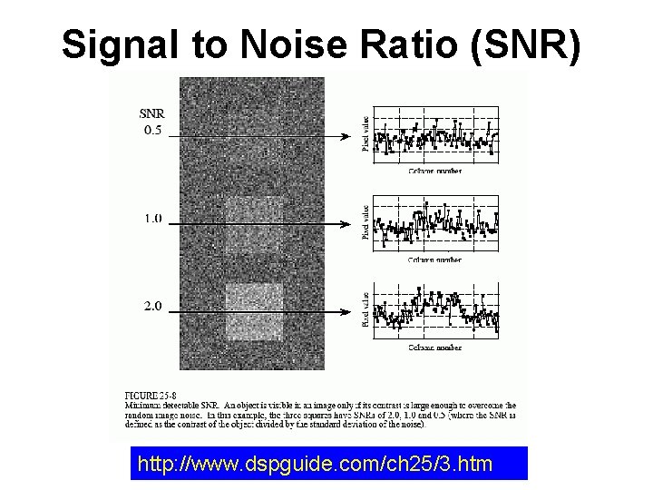 Signal to Noise Ratio (SNR) http: //www. dspguide. com/ch 25/3. htm 