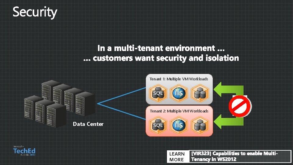 Tenant 1: Multiple VM Workloads Tenant 2: Multiple VM Workloads Data Center LEARN MORE