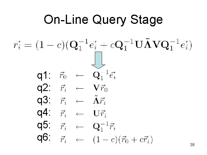 On-Line Query Stage q 1: q 2: q 3: q 4: q 5: q