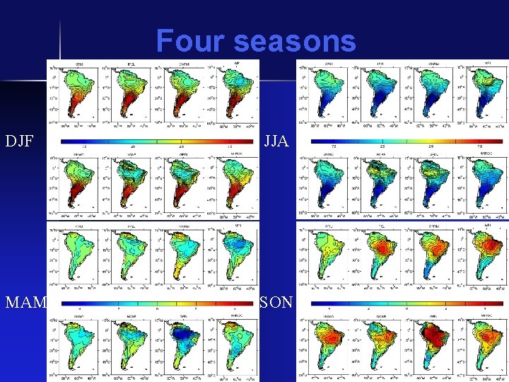 Four seasons DJF JJA MAM SON 
