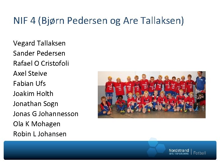 NIF 4 (Bjørn Pedersen og Are Tallaksen) Vegard Tallaksen Sander Pedersen Rafael O Cristofoli