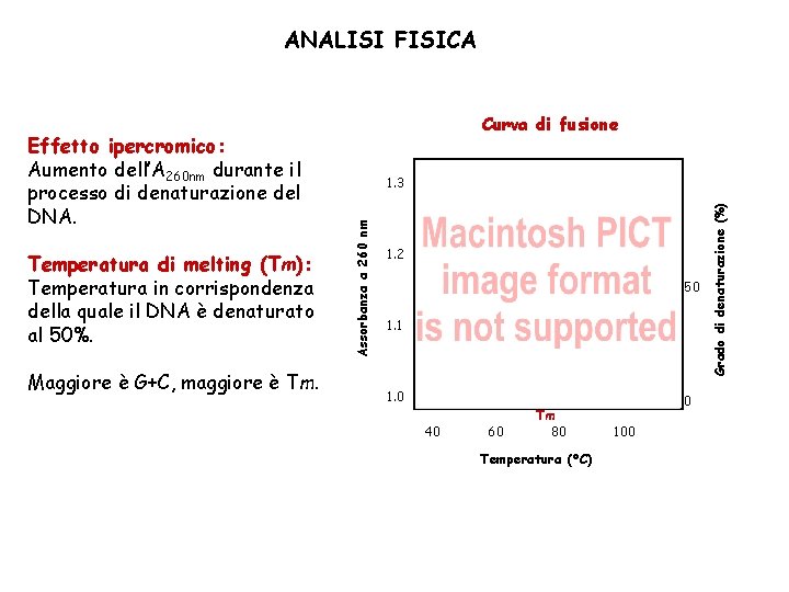 ANALISI FISICA Maggiore è G+C, maggiore è Tm. 1. 2 50 1. 1 1.