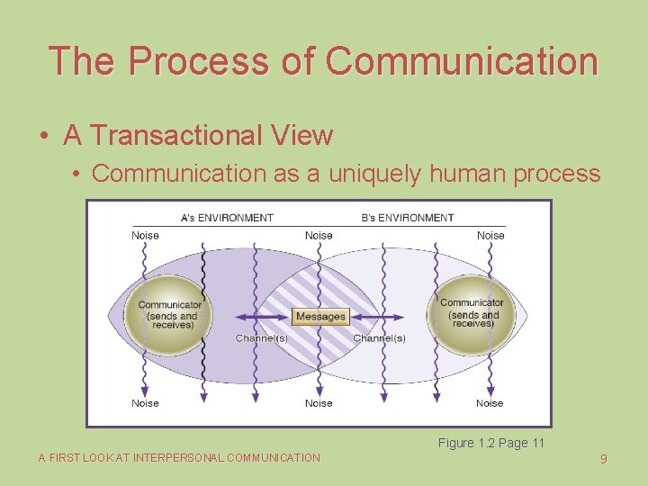 The Process of Communication • A Transactional View • Communication as a uniquely human