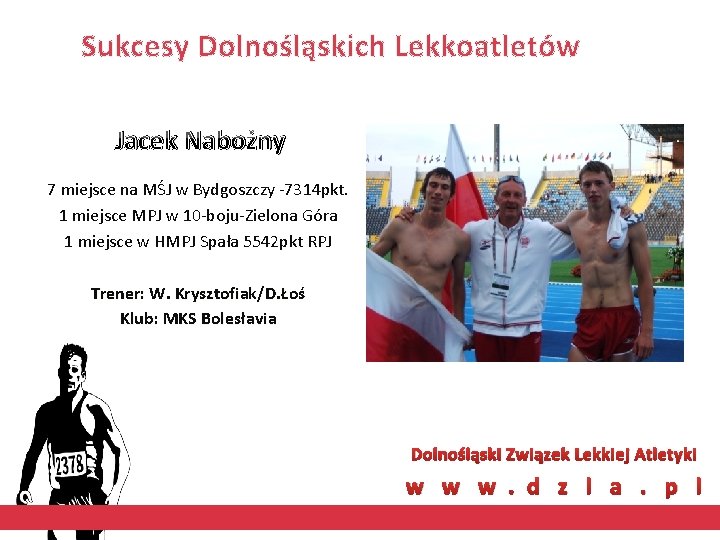 Sukcesy Dolnośląskich Lekkoatletów Jacek Nabożny 7 miejsce na MŚJ w Bydgoszczy -7314 pkt. 1