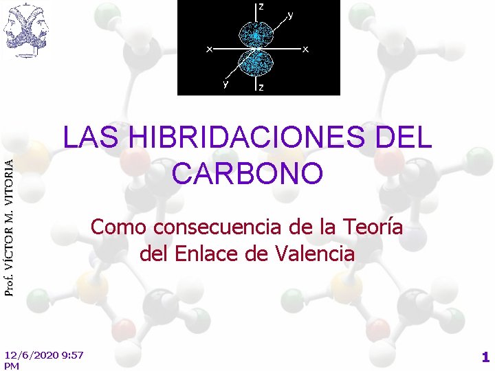 Prof. VÍCTOR M. VITORIA LAS HIBRIDACIONES DEL CARBONO 12/6/2020 9: 57 PM Como consecuencia