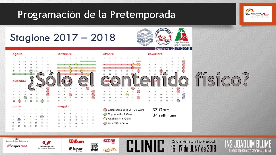 Programación de la Pretemporada ¿Sólo el contenido físico? César Hernández González 