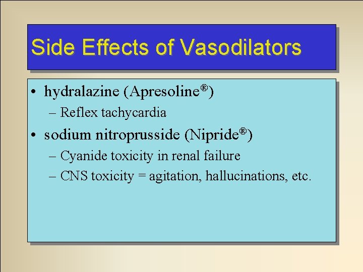 Can hydralazine cause tachycardia