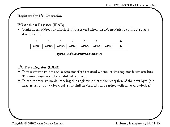 The HCS 12/MC 9 S 12 Microcontroller Registers for I 2 C Operation I