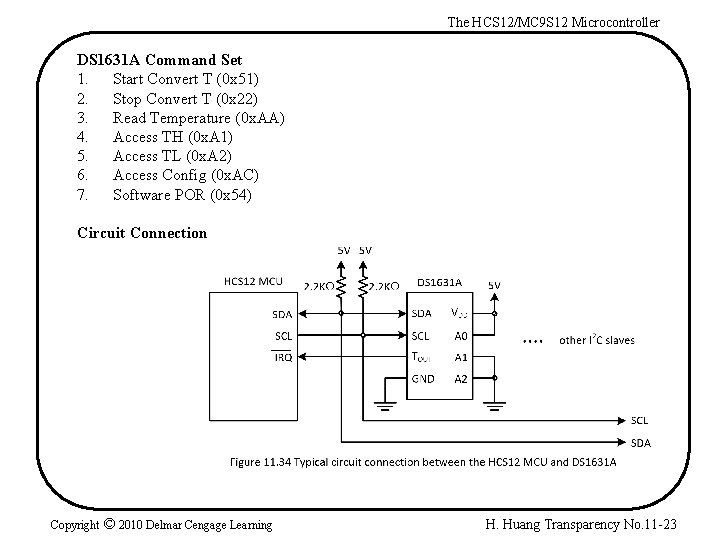 The HCS 12/MC 9 S 12 Microcontroller DS 1631 A Command Set 1. Start