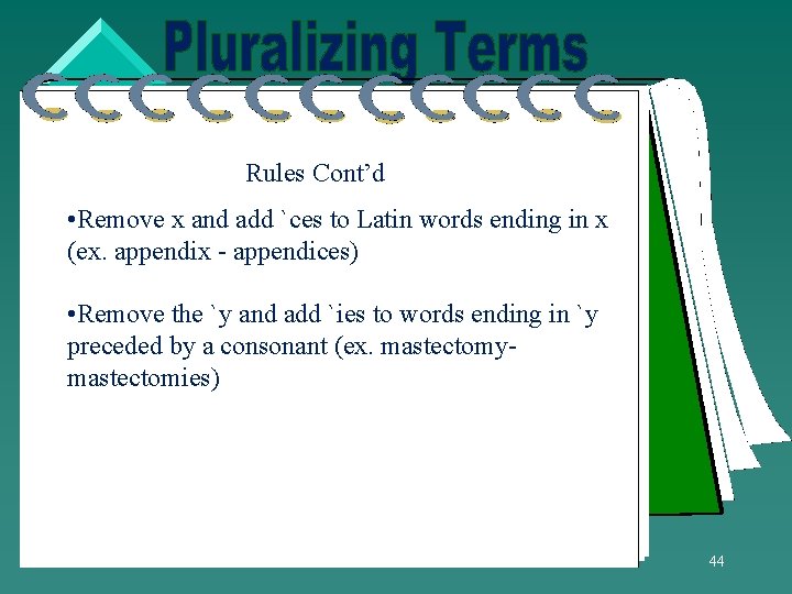 Rules Cont’d • Remove x and add `ces to Latin words ending in x