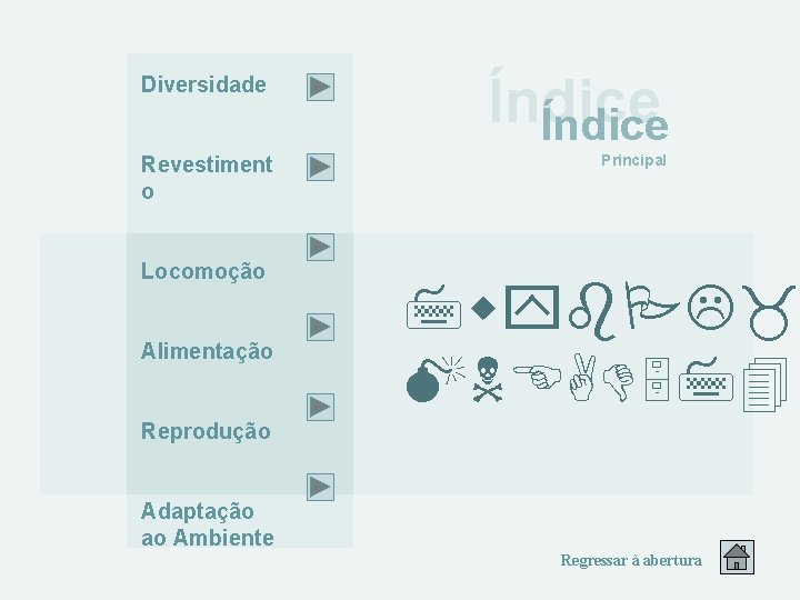 Diversidade Revestiment o Locomoção Alimentação Índice Principal 7 wyb. PL_ MNEAD 574 Reprodução Adaptação Diversidade Revestiment o Locomoção Alimentação Índice Principal 7 wyb. PL_ MNEAD 574 Reprodução Adaptação