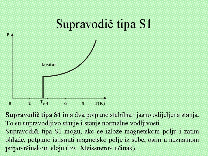 Supravodič tipa S 1 ima dva potpuno stabilna i jasno odijeljena stanja. To su