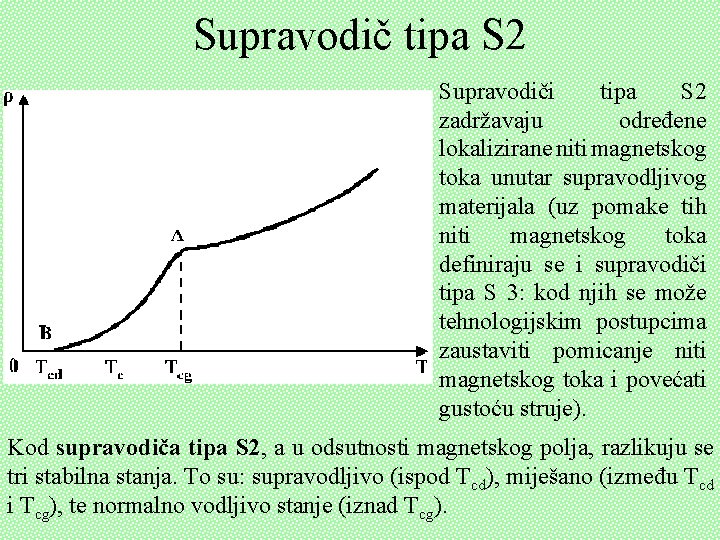 Supravodič tipa S 2 Supravodiči tipa S 2 zadržavaju određene lokalizirane niti magnetskog toka