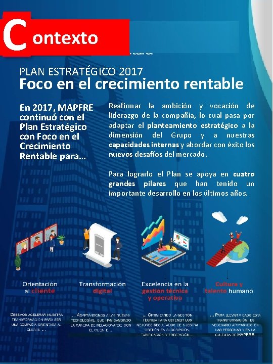 C ontexto PLAN ESTRATÉGICO 2017 Foco en el crecimiento rentable En 2017, MAPFRE continuó
