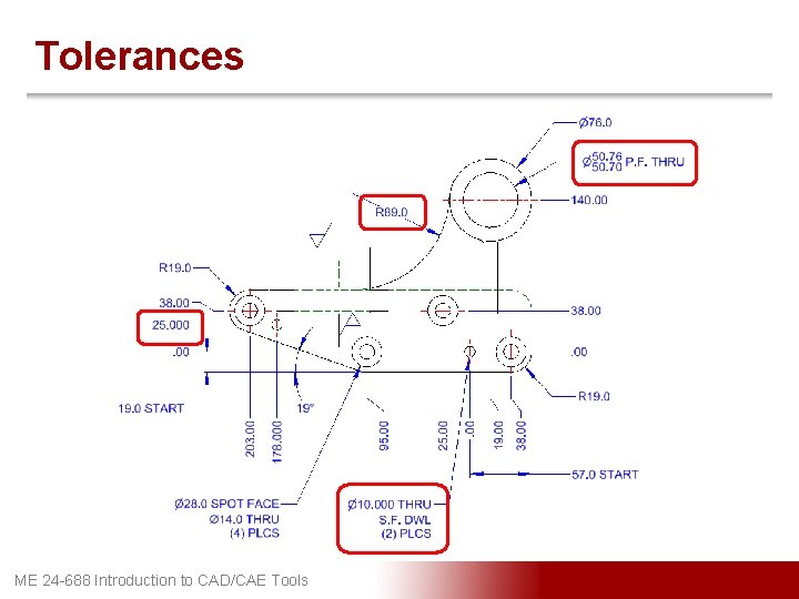 Tolerances ME 24 -688 Introduction to CAD/CAE Tools 