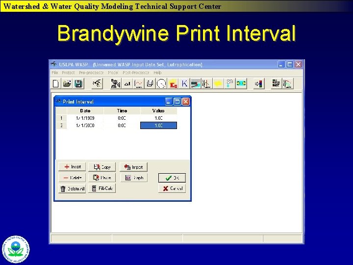 Watershed & Water Quality Modeling Technical Support Center Brandywine Print Interval 