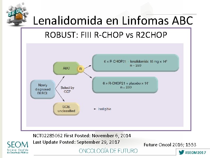 Lenalidomida en Linfomas ABC ROBUST: FIII R-CHOP vs R 2 CHOP NCT 02285062 First