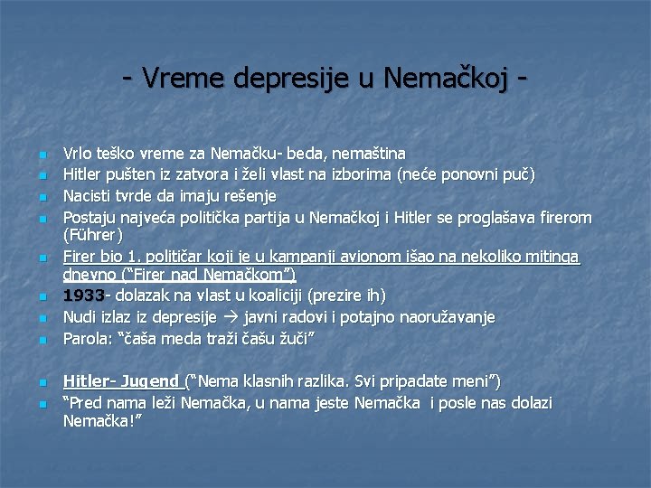 - Vreme depresije u Nemačkoj n n n n n Vrlo teško vreme za