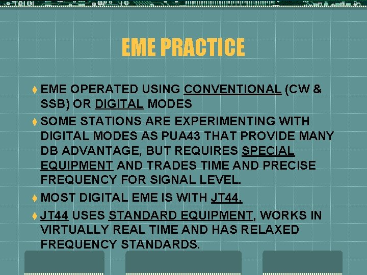 Eme Machine SMALL STATION EME ON 70 AND 23 CM