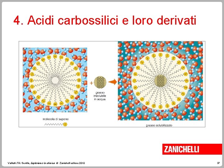 4. Acidi carbossilici e loro derivati Valitutti, Tifi, Gentile, Esploriamo la chimica © Zanichelli