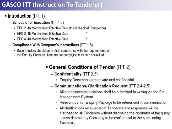 GASCO ITT (Instruction To Tenderer) 
