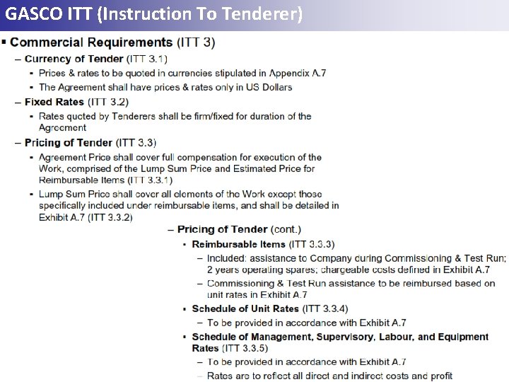 GASCO ITT (Instruction To Tenderer) 