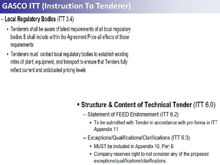 GASCO ITT (Instruction To Tenderer) 