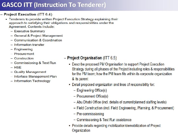 GASCO ITT (Instruction To Tenderer) 