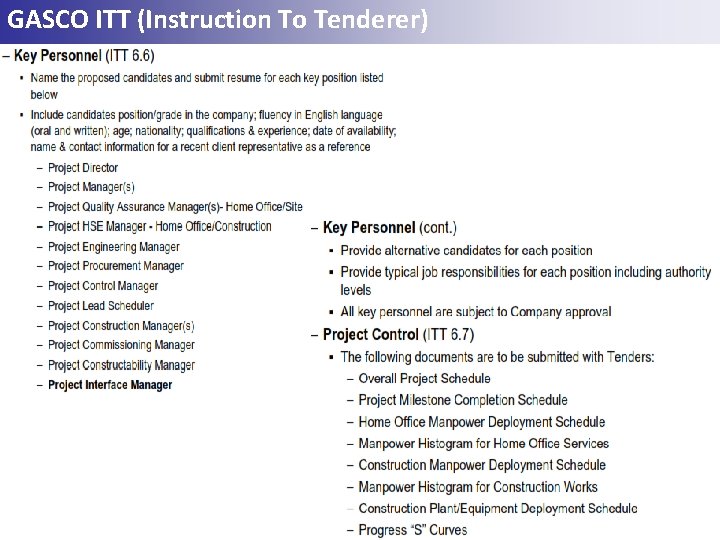 GASCO ITT (Instruction To Tenderer) 