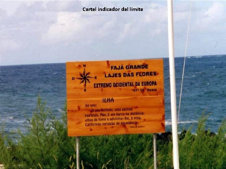 Cartel indicador del límite 