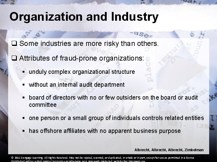 Organization and Industry q Some industries are more risky than others. q Attributes of Organization and Industry q Some industries are more risky than others. q Attributes of