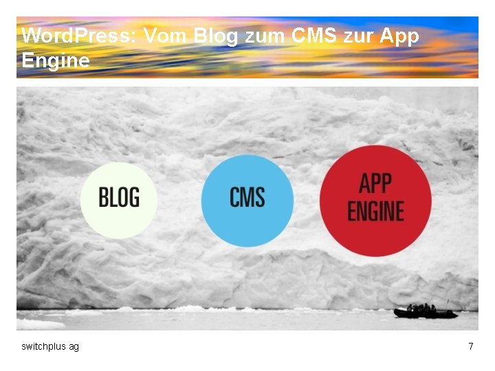 Word. Press: Vom Blog zum CMS zur App Engine switchplus ag 7 