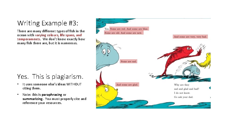 Writing Example #3: There are many different types of fish in the ocean with