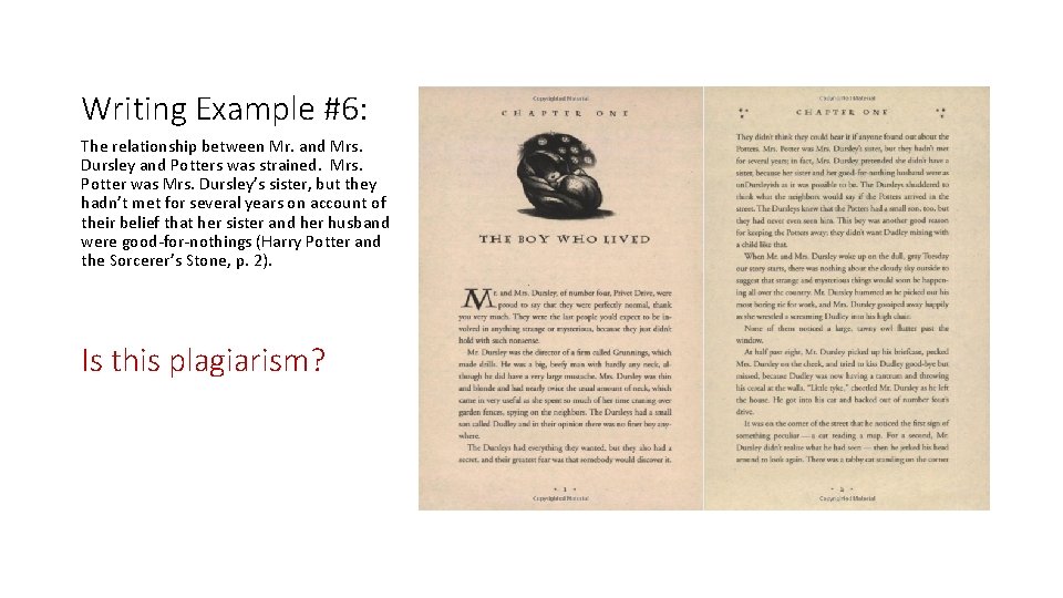 Writing Example #6: The relationship between Mr. and Mrs. Dursley and Potters was strained.
