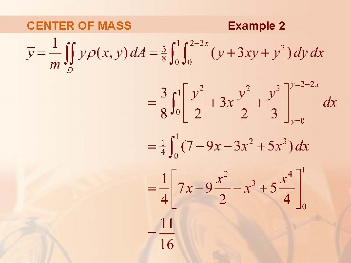 CENTER OF MASS Example 2 