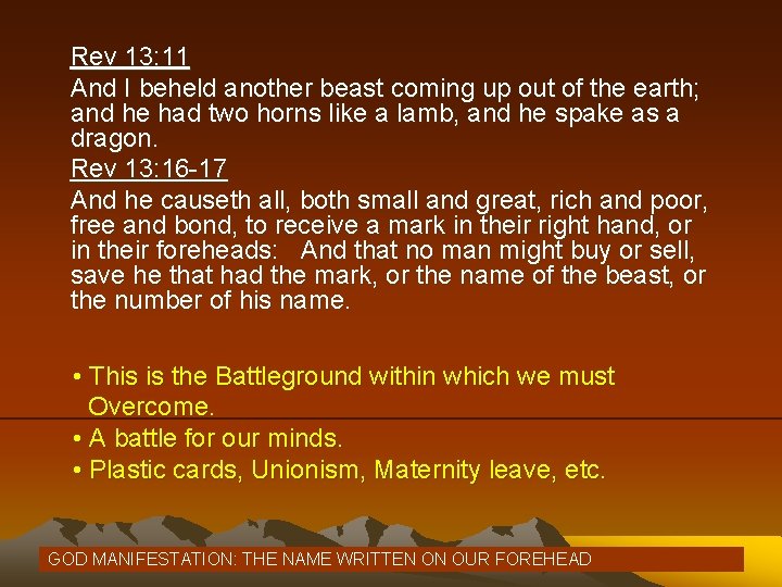 Rev 13: 11 And I beheld another beast coming up out of the earth;