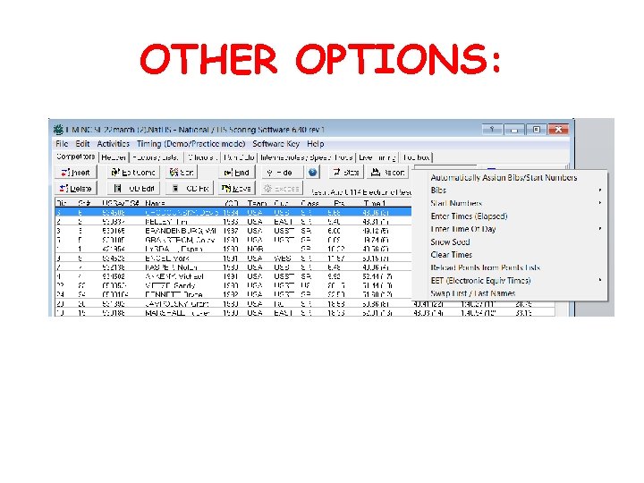 OTHER OPTIONS: 
