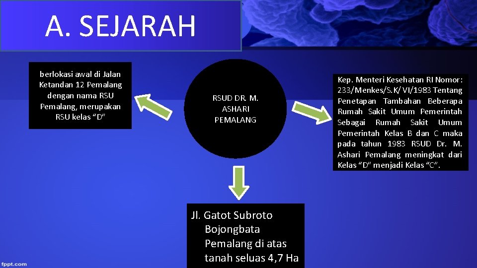 A. SEJARAH berlokasi awal di Jalan Ketandan 12 Pemalang dengan nama RSU Pemalang, merupakan A. SEJARAH berlokasi awal di Jalan Ketandan 12 Pemalang dengan nama RSU Pemalang, merupakan