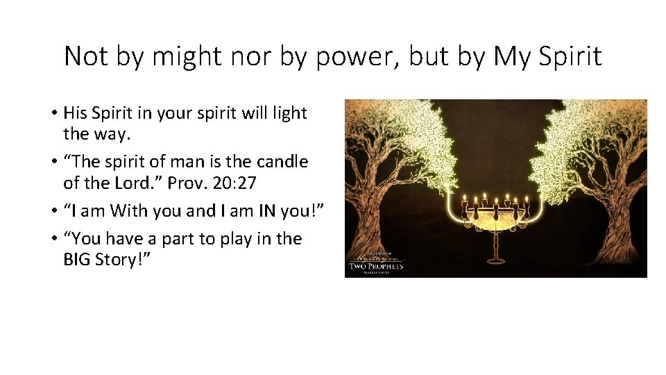 Not by might nor by power, but by My Spirit • His Spirit in