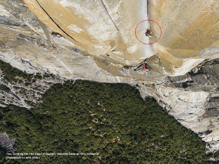 Free Climbing the Free Rider, El Capitan, Yosemite National Park, California. Photograph by John