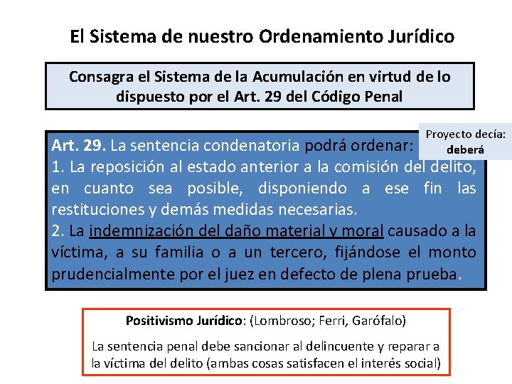 El Sistema de nuestro Ordenamiento Jurídico Consagra el Sistema de la Acumulación en virtud