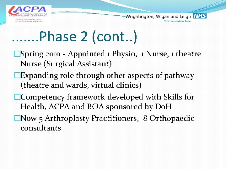 . . . . Phase 2 (cont. . ) �Spring 2010 - Appointed 1